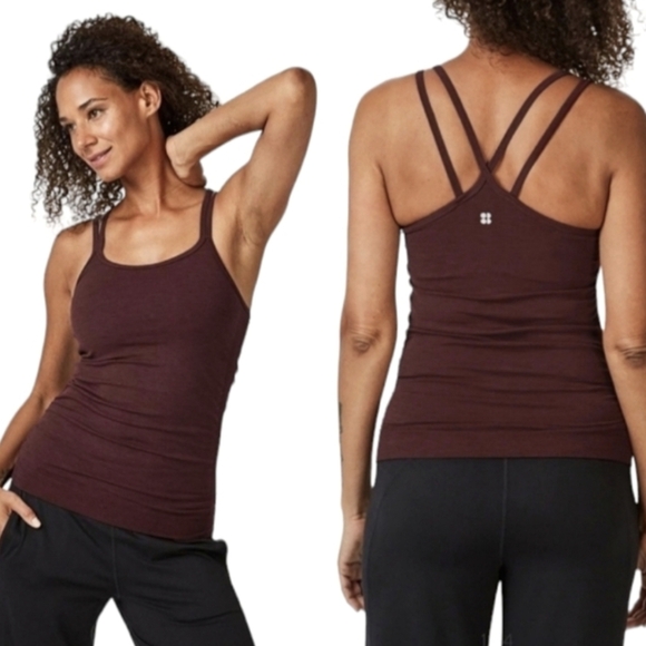 Sweaty Betty Namaska Yoga Seamless Vest Tank, Color Wine Size S - Picture 1 of 14